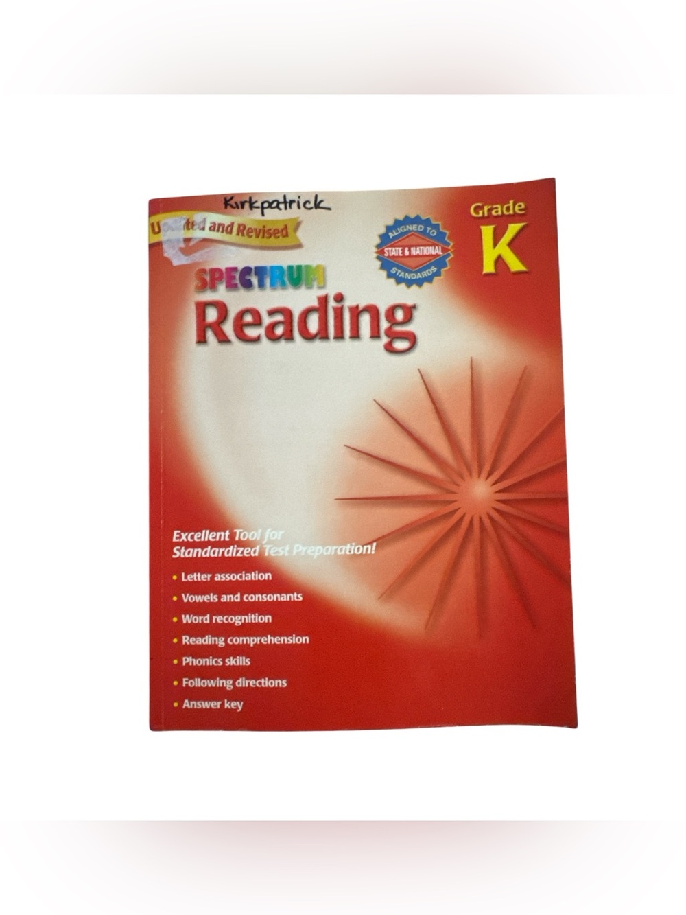 Spectrum Reading Grade K Workbook NWOT Unused Kindergarten School Book Education